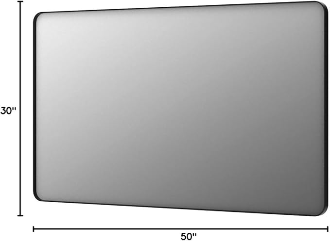 LOAAO 50X30 Inch Black Metal Framed Bathroom Mirror - Image 9