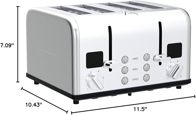 CUSIMAX 4 Slice Toaster, Ultra-Clear LED Display & Extra Wide Slots, Dual - Image 7