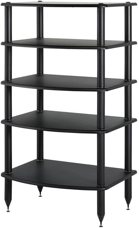 Pangea Audio Vulcan Five Shelf Audio Rack, Media Stand, and Components Cabine...