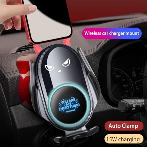 Black Demon Wireless Car Charge Holder, Cute Car Phone Mount Auto Clamp