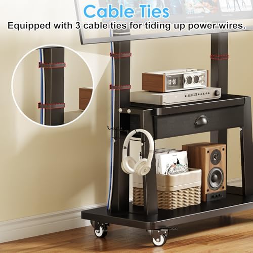Mobile TV Stand on Wheels for 42-100 inch TVs up to 330lbs, Rolling TV Cart w...