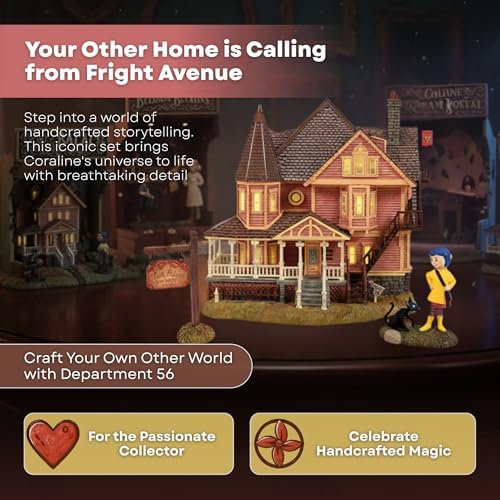 Department 56 Coraline Pink Palace Apartments Village Set โ Lighted Building ...