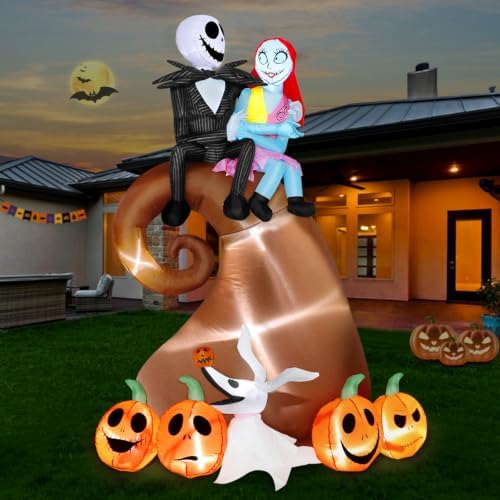 6FT Halloween Outdoor inflatables Decorations - Blow Up Hill Skeleton Couple ...