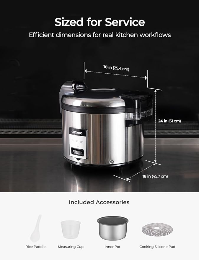 CUCKOO Commercial Rice Cooker & Warmer, Extra Large Rice Cooker 30-Cup Uncooked - Image 8