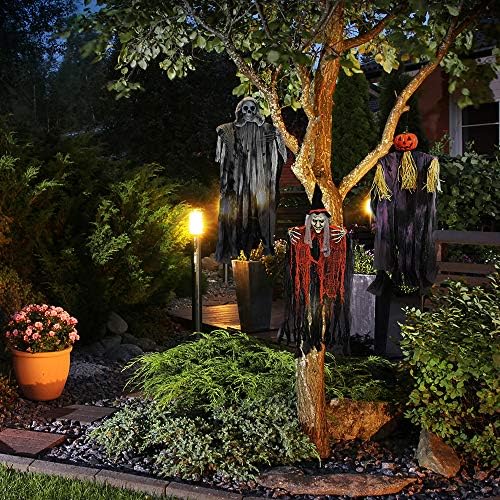 JOYIN 3 Pack 35โ Hanging Ghosts Witch Pumpkin Decor Hanging Halloween Decorat...