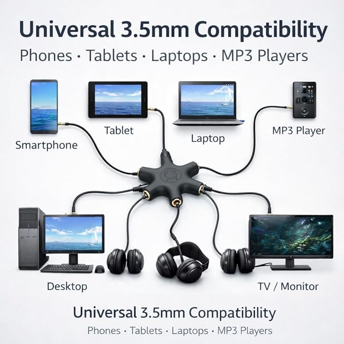 Mizi 5-Way 3.5mm Headphone Splitter - Image 9