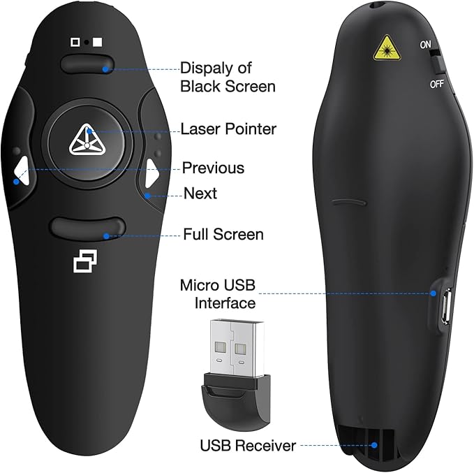 Rechargeable Presentation Clicker Wireless Presenter Remote USB Control - Image 8