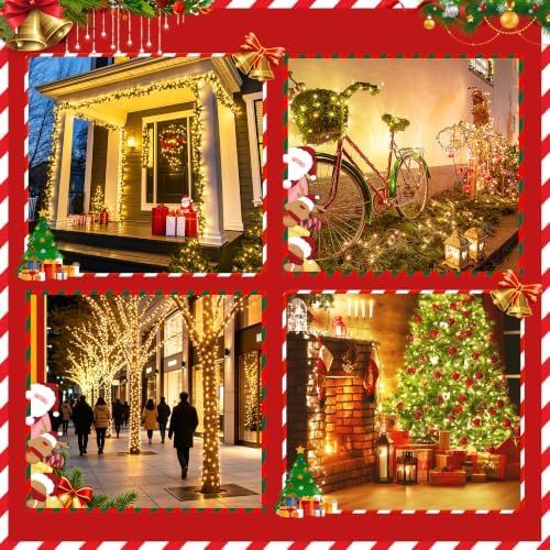 Quntis Battery Powered String Lights Outdoor, 132FT 300 LED Indoor Christmas ...