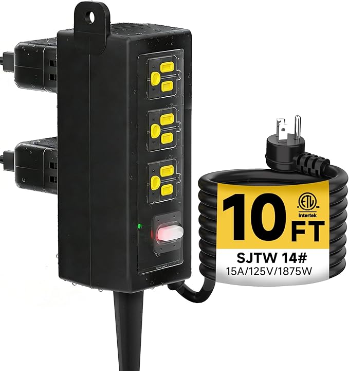 IP66 Outdoor Power Strip Waterproof, Iwister Heavy Duty Surge Protector