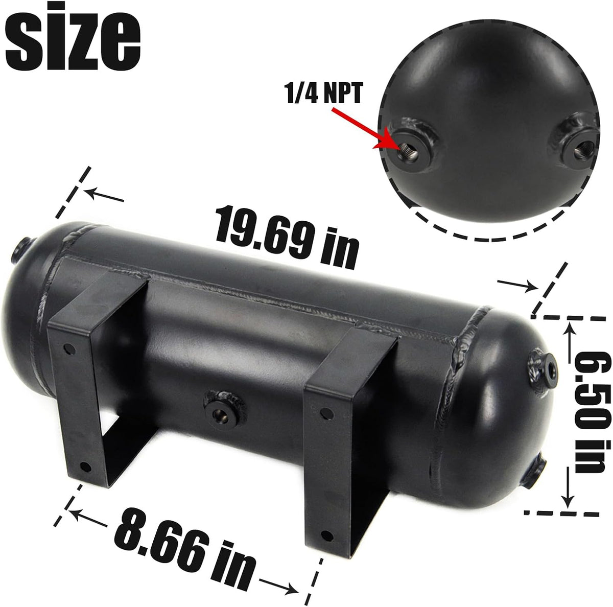 3 Gallon Air Tank with 200PSI Air Compressor for Suspension/Air Ride/Bag/Car ...