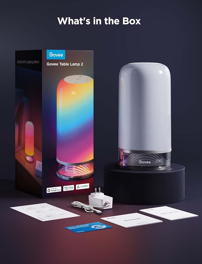 Govee RGBIC Smart Table Lamp 2, Touch Bedside Small Table Lamp Compatible - Image 9