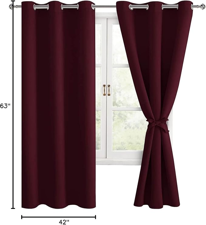 Hiasan Blackout Curtains for Bedroom, 42 x 63 Inches Length - Image 7