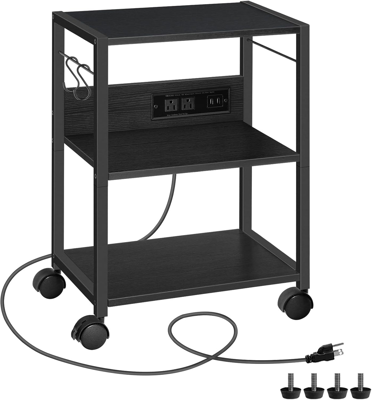 MAHANCRIS Industrial Printer Cart, 3-Tier Mobile Printer Stand, Rolling Cart ...