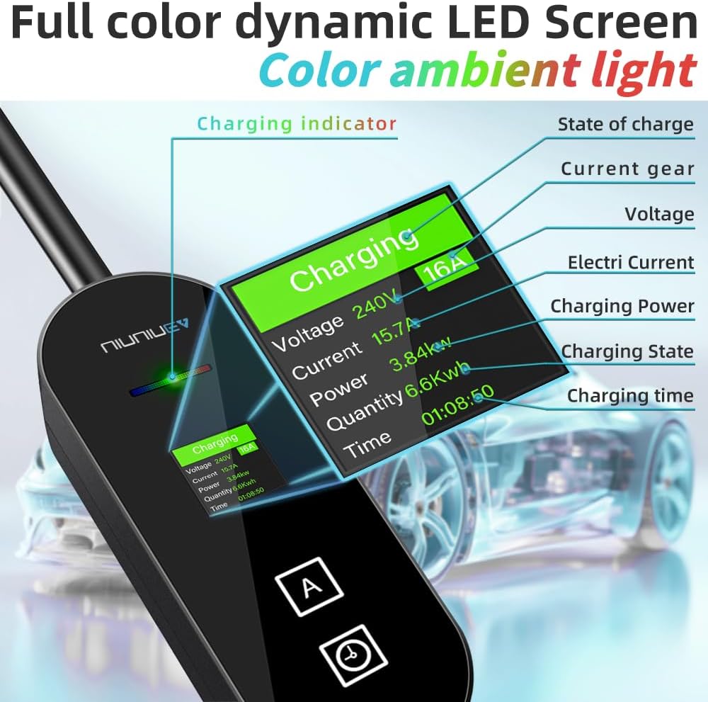 Level 1+2 EV Charger,8~16Amp Electric Vehicle Charging Station