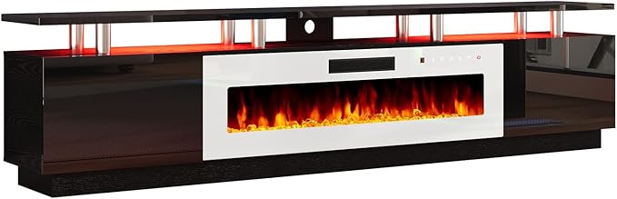 AMERLIFE 90" 2 Tier Fireplace TV Stand - Image 9