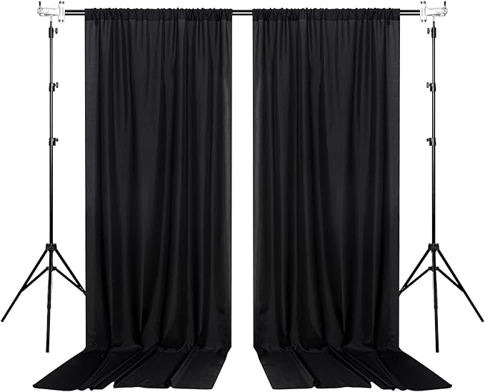 Black Backdrop Curtain for Party, Halloween Backdrop Rod Pocket Photo Drapes ...