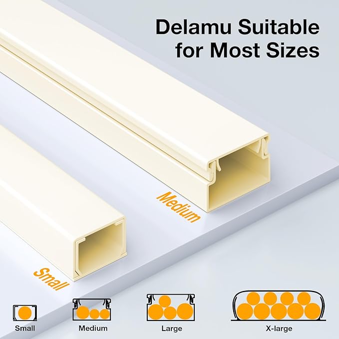 Delamu 157in Cord Hider, Cord Cover Wall Cable Management, Paintable Wire Cover - Image 9
