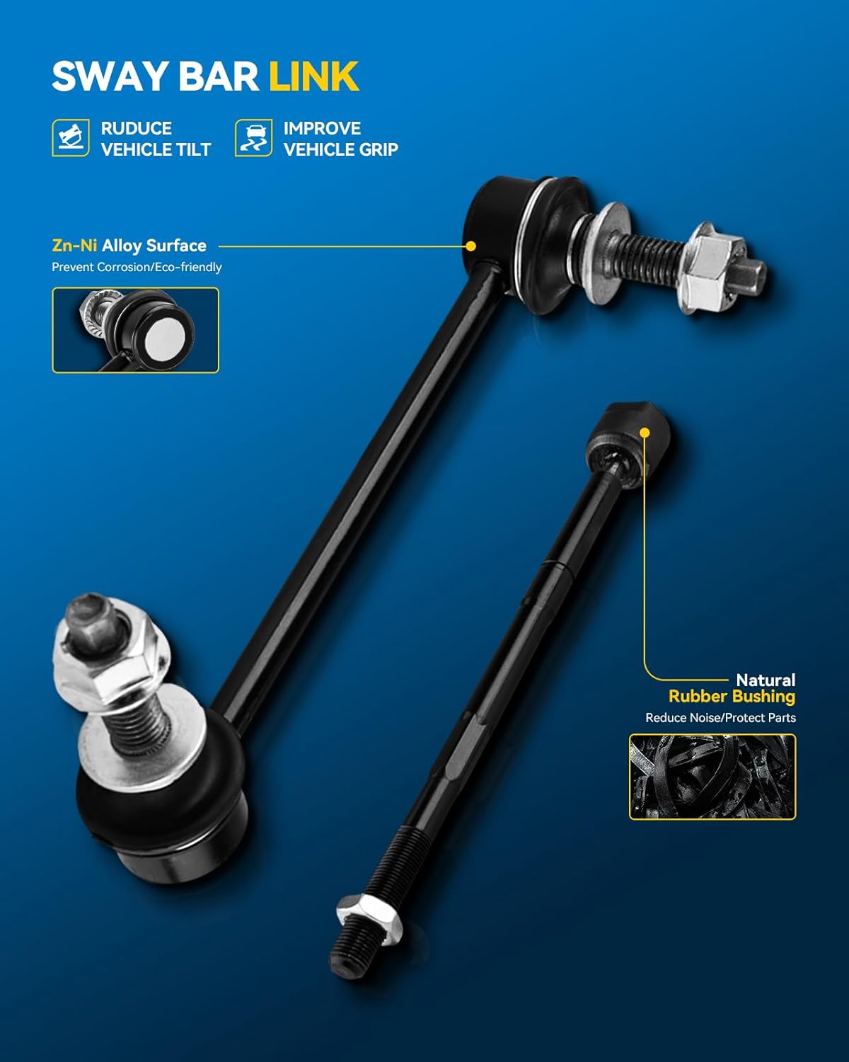 PHILTOP 8Pcs Front Lower Control Arm w/Ball Joint Sway Bar End Link Tie Rod E...