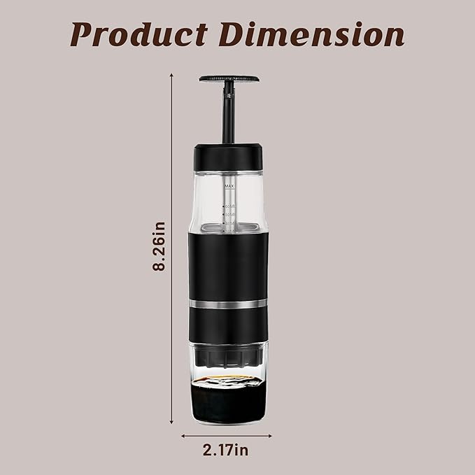PIQUEBAR Portable Coffee Maker for Ground Coffee & Capsules, Small Espresso - Image 12