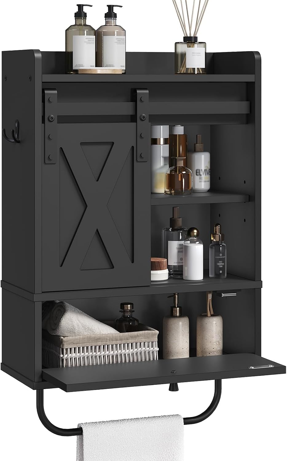 MAHANCRIS Bathroom Wall Cabinet, Farmhouse Medicine Cabinets, Sliding Door