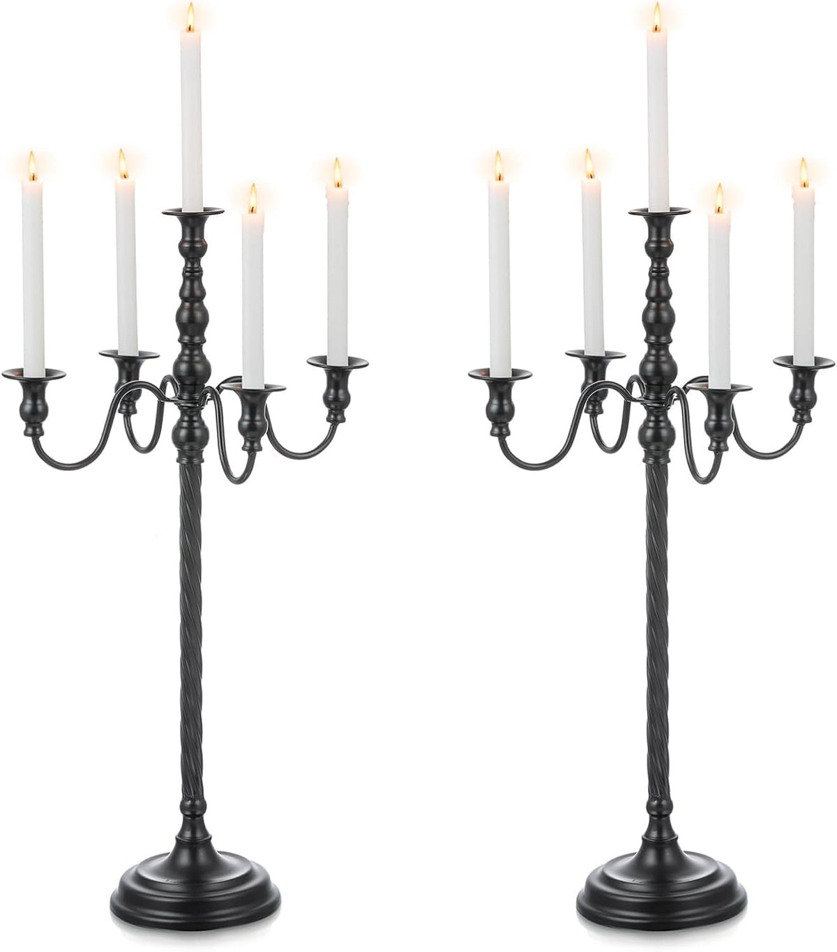 Candeldo 28 Inches Black Floor Candelabra Halloween Decorations Set of 2