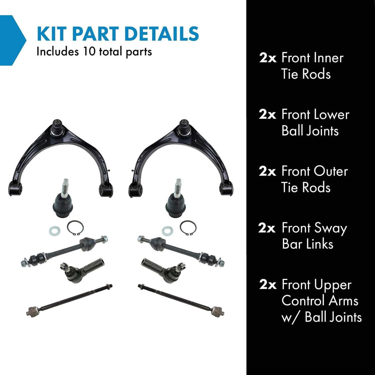 TRQ Front Steering & Suspension Kit 10 Piece