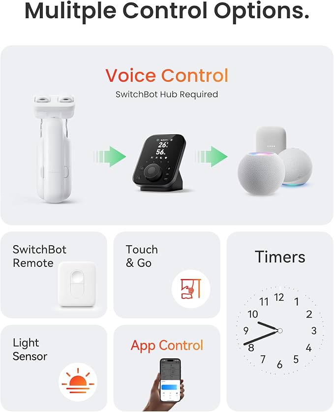SwitchBot 2025 Automatic Curtain Opener 3 Rod-Bluetooth Remote Control - Image 9