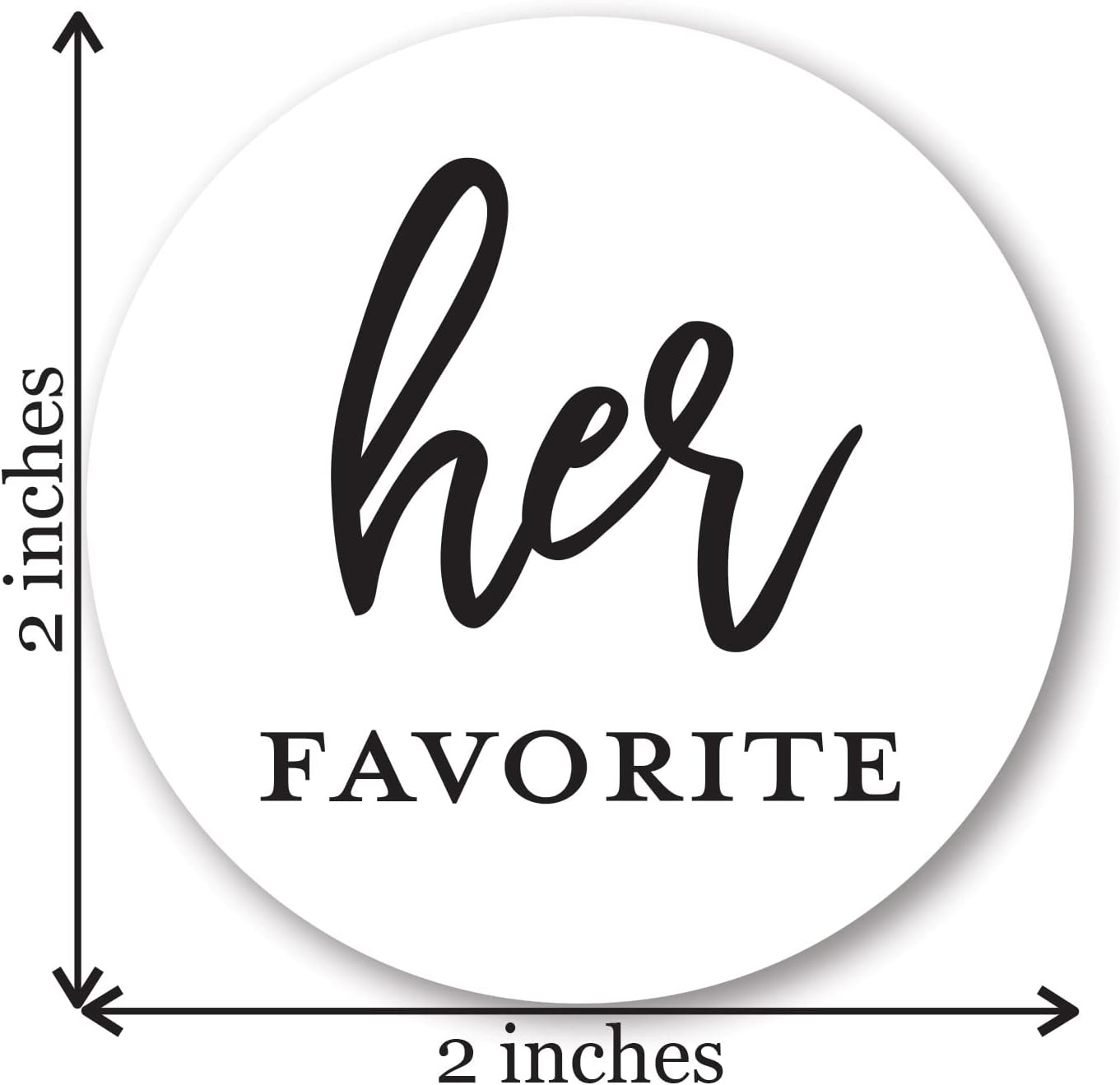 2"" Round His Favorite Her Favorite Wedding Favor Stickers - 80 cnt (40 of Each) (Black on White)