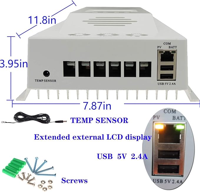 OOYCYOO MPPT Charge Controller 100 amp 12V/24V Auto, 100A Solar Panel Charge - Image 7
