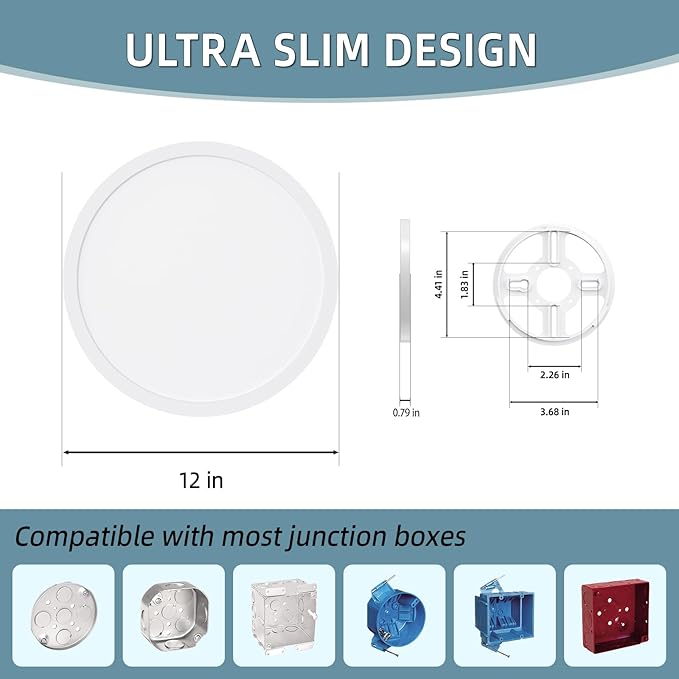 TOPELER 12 Inch Flush Mount Ceiling Light - Image 8