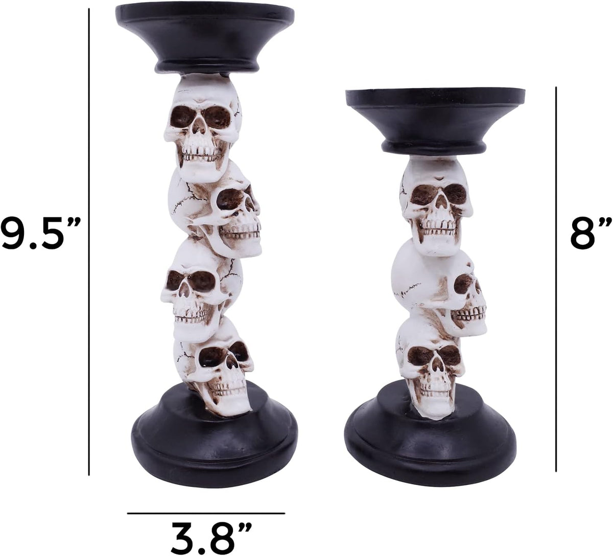 Etistta Halloween Skull Candle Holder for Fireplace Decorations, 9.5 Inch Tal...