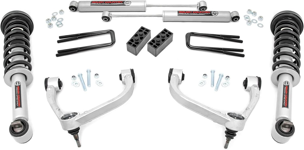 Rough Country 3" Suspension Lift Kit with N3 Lifted Struts & N3 Rear...