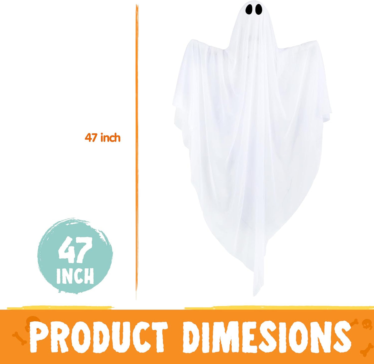 JOYIN 2 Pcs 47โ Halloween Light up Hanging Ghost Decorations Outdoor, Hallowe...