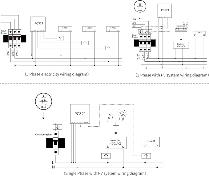 Smart WIFi Energy Monitor with 3 * 80A Clamp, Home Power Monitor Track - Image 7