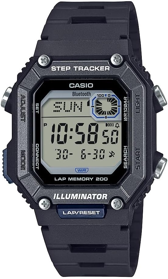 WS-B1000 Series | Men's Digital Watch | (Black) | 100M WR | Step Tracker ...