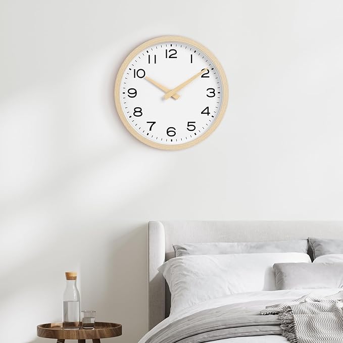 AKCISOT Wall Clock 12 Inch, Boho Office Wall Clocks Battery Operated Non Ticking - Image 9