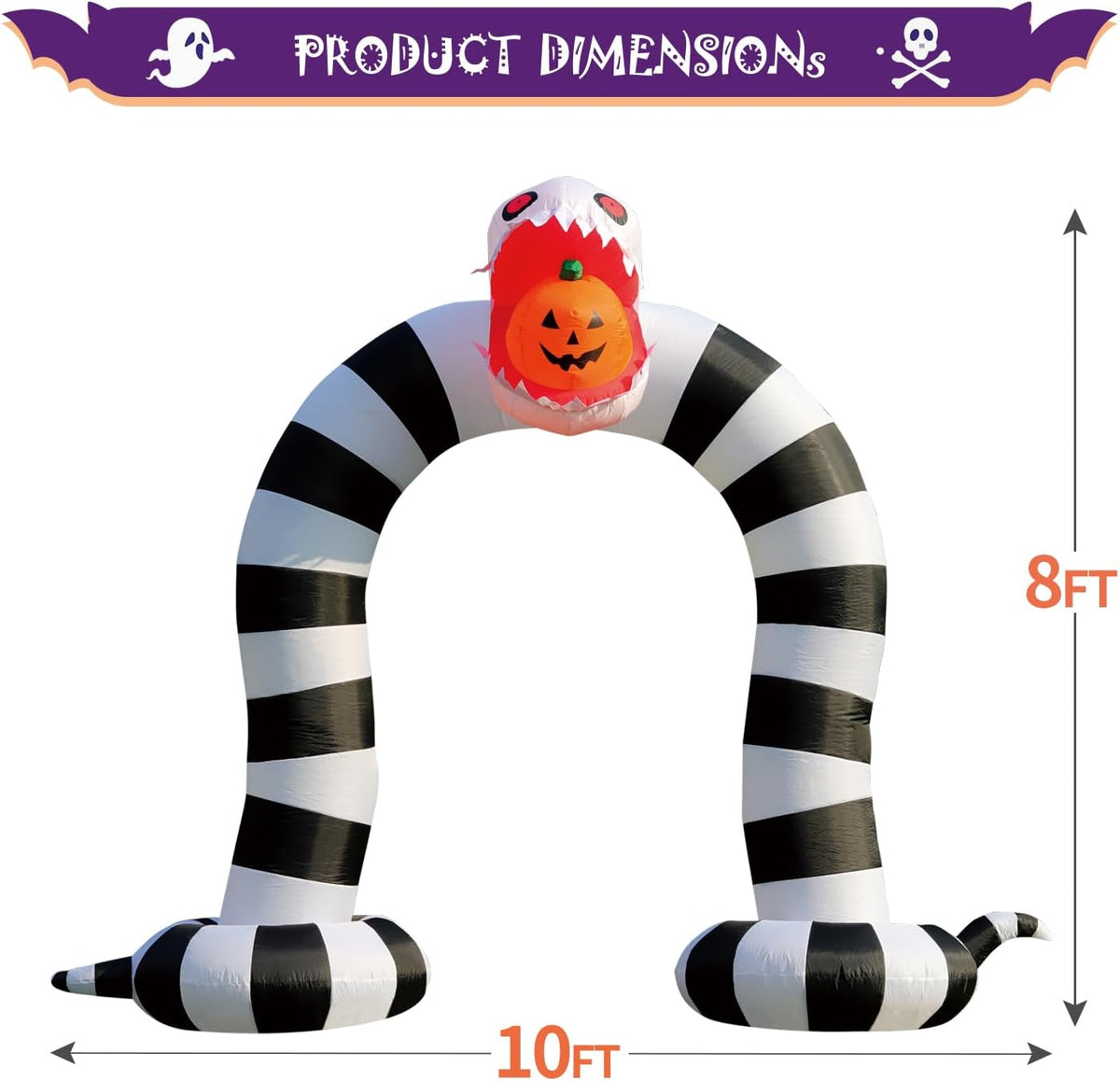 DomKom 10FT Halloween Inflatable Blow Up Decorations, 10FT Long 8FT Tall Sand...