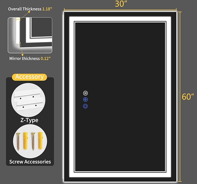 30"x60" LED Bathroom Mirror - Image 9