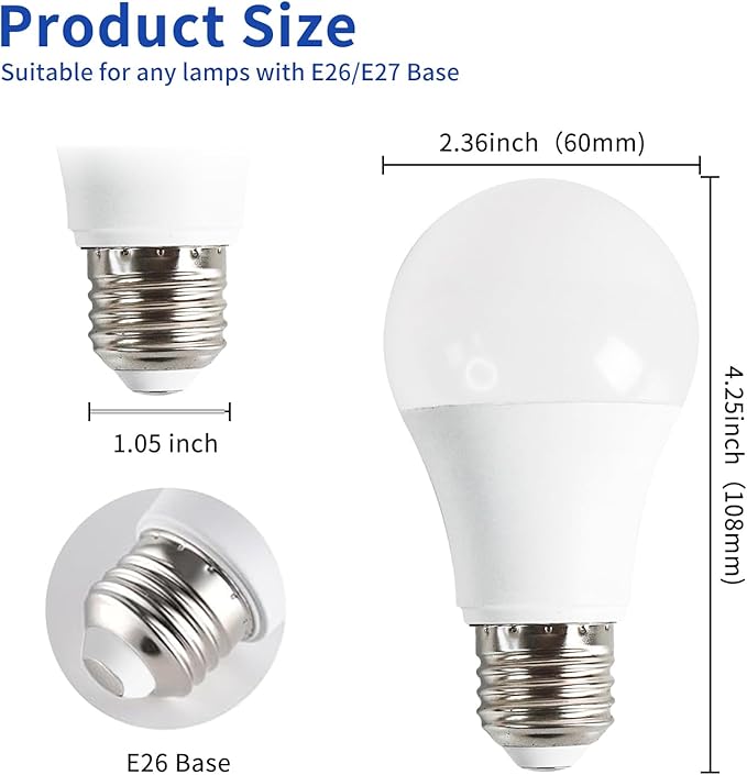 LQ BSDERA 3PK Full Spectrum Light Bulbs, 6000K Natural Light That Mimic Sunlight - Image 7
