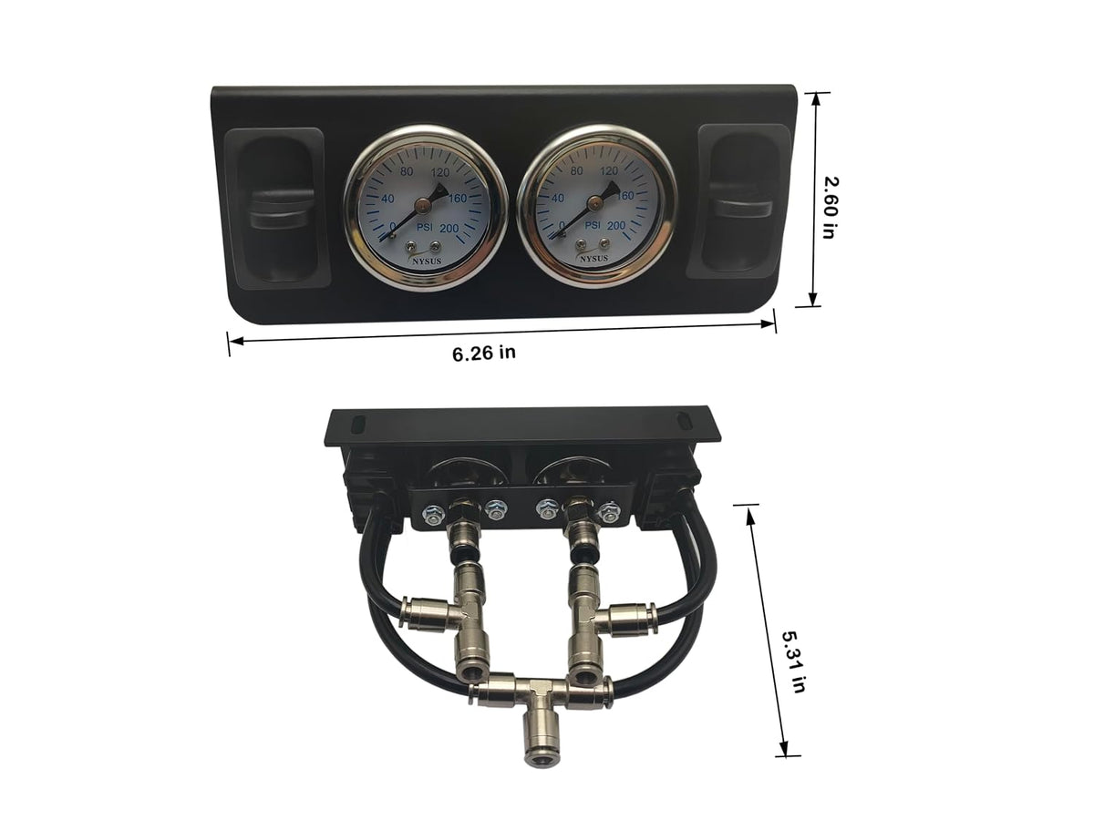 nysus dual air gauge controller panel paddle valve, package contents