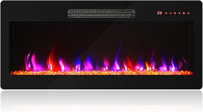 BELLEZE 36" Electric Fireplace Heater, 1400 W Recessed & Wall Mounted Electric - Image 9