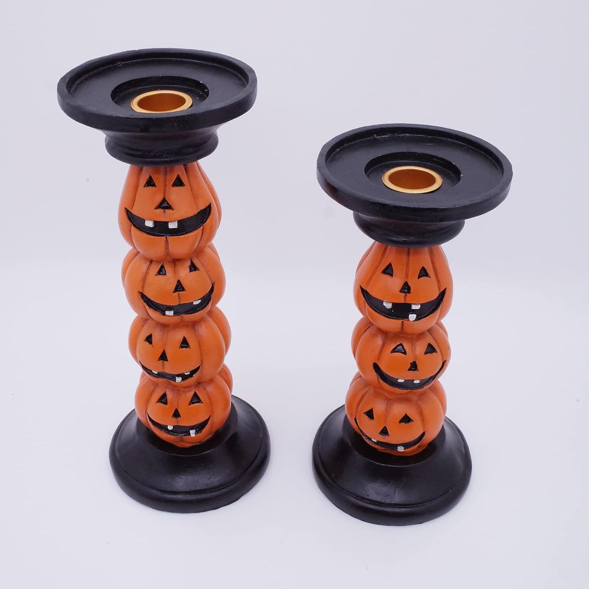 Etistta Halloween Pumpkin Candle Holder for Fireplace Decor, 9.5 Inch Tall Po...