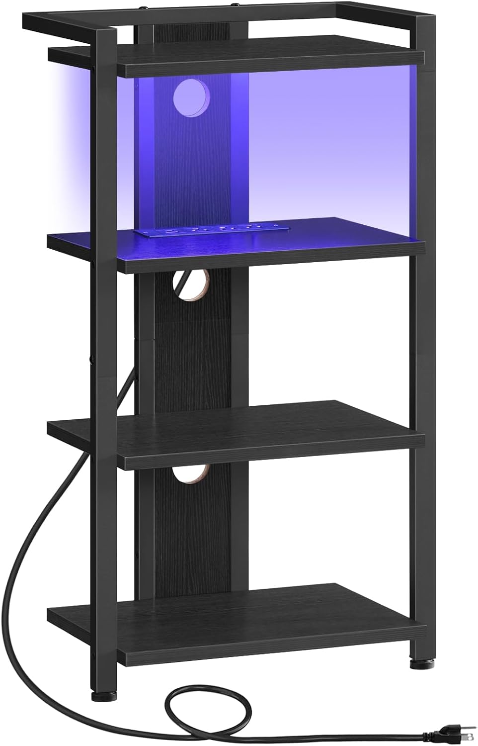 HOOBRO Game Console Shelf, 4-Tier Video Gaming Consoles Stand with Outlet &am...