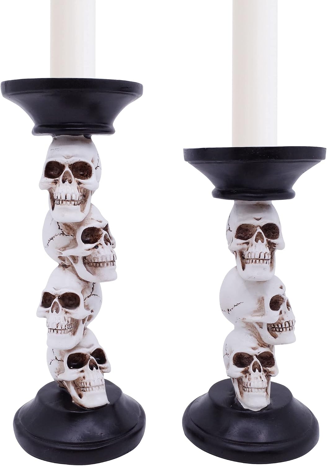 Etistta Halloween Skull Candle Holder for Fireplace Decorations, 9.5 Inch Tal...