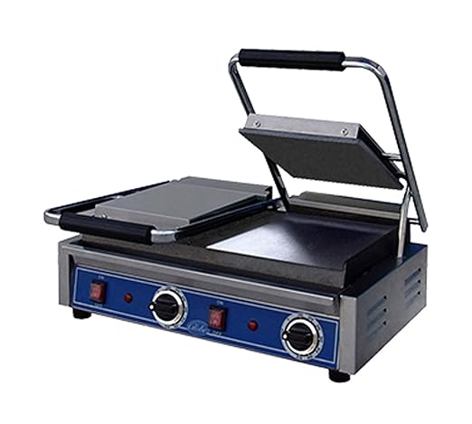Globe GSGDUE10 Bistro Electric Countertop Smooth Panini Double Grill by GlobeHealthProducts