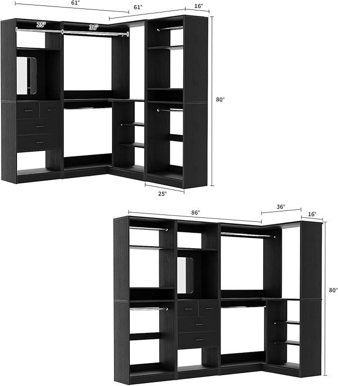 Unikito 86” Closet System, Corner Closets Organizer - Image 7