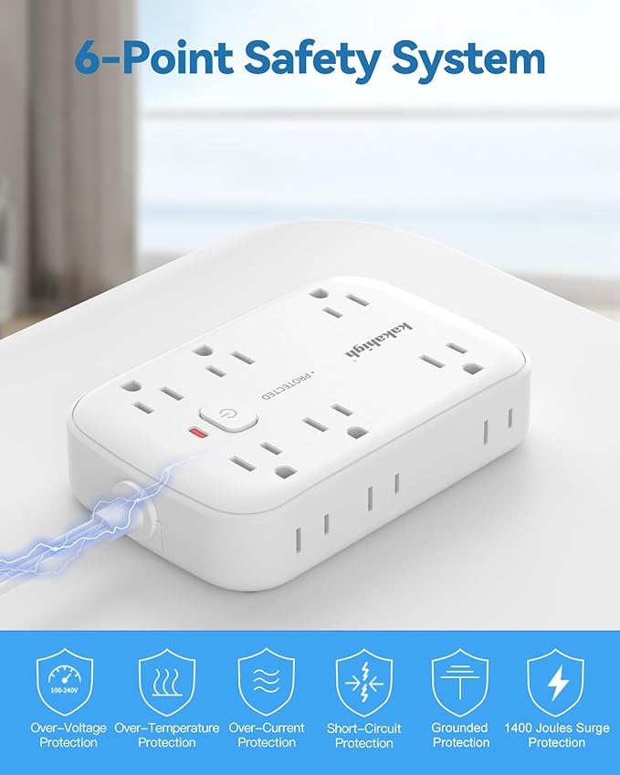 10FT Extension Cord with Outlet Cover & Multi USB, Ultra Thin Outlet Concealer - Image 8