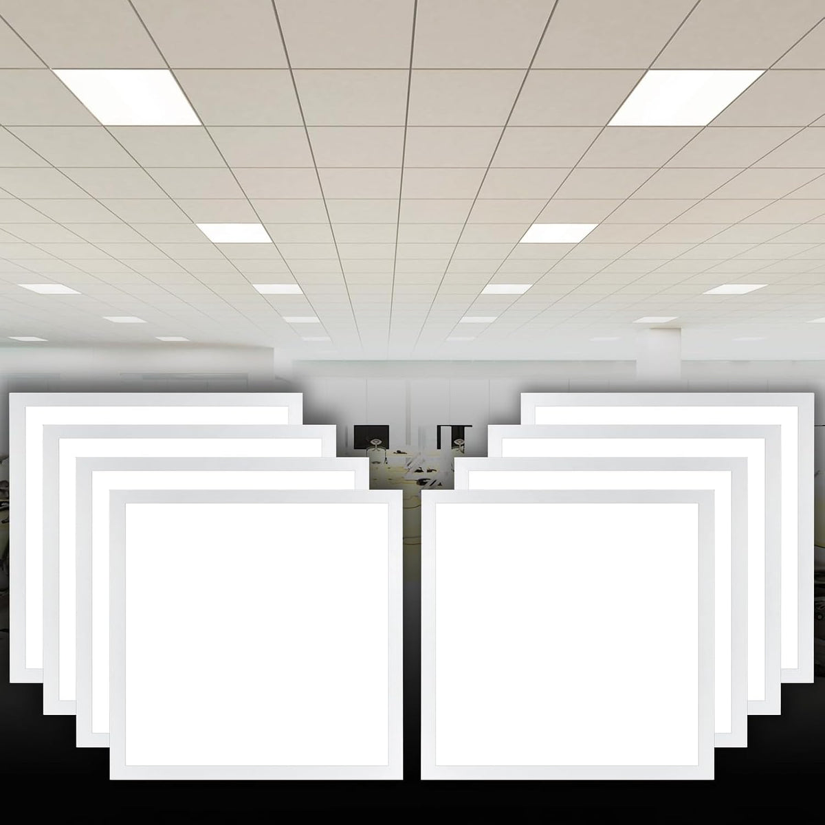cycevsun 2x2 led flat panel light drop ceiling, main product view