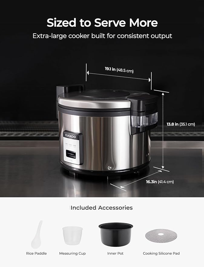 CUCKOO Commercial Rice Cooker & Warmer, Extra Large Rice Cooker 30-Cup Uncooked - Image 8
