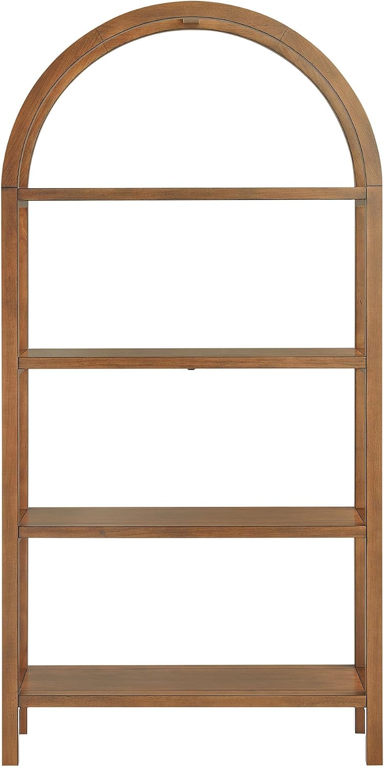 Modway Vexley 72 Inch Large Arched Bookshelf in Walnut โ Modern Pine and Acac...